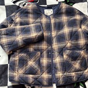 Ci Sono Blue and Brown Padded Jacket